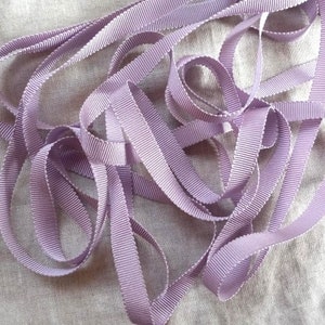 Vintage jaren 1930-40 Franse zijde Petersham Grosgrain lint 3/8 inch zachte orchidee