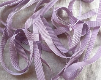 Vintage 1930's-40's French Silk Petersham Grosgrain Ribbon 3/8 Inch Soft Orchid