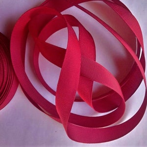 Vintage jaren 1930-40 Frans Grosgrain Lint -Milliners Stock- 5/8 inch Cranberry Red