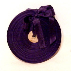 Vintage 1930's-40's French Woven Ribbon -Milliners Stock- 5/8 inch Eggplant Purple