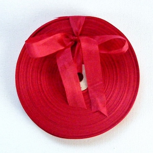 Vintage 1930's-40's French Woven Ribbon -Milliners Stock- 5/8 Inch Royal Red