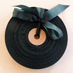 Vintage 1930's-40's French Woven Ribbon -Milliners Stock- 5/8 inch Pine Green
