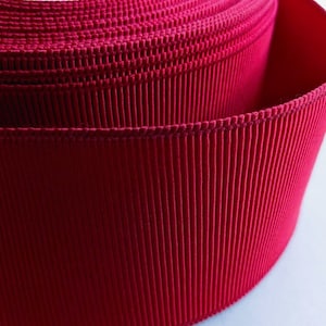 Nastro vintage in grosgrain francese Petersham in SETA anni '30-'40, 1 7/16 pollici, rosso scuro