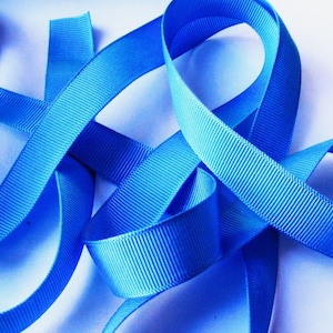 Vintage 1930's-40's French Gros Grain Ribbon -Milliners Stock- 11/16 pollici French Blue