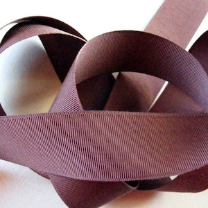 Vintage 1940 französisches Ripsband 1 1/2 Zoll Gentlemen's Brown