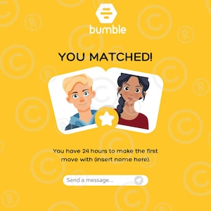 Bumble Match-kaart, Bumble Dating-app-kaart, Bumble-jubileumkaart, jubileumkaart, kaart voor koppels, aangepaste downloadkaart