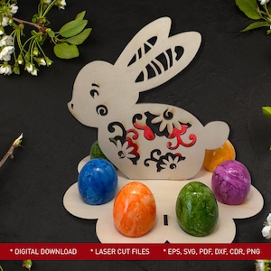 Easter Bunny Egg Holder – Handmade Plywood Decoration