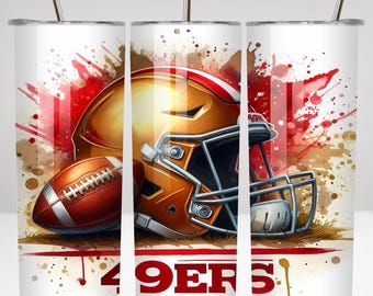 San Francisco Tumbler Wrap, 20oz Skinny Tumbler PNG, Sport Mascot Sublimation, Football Tumbler Design, Digital ownload, 20oz Tumbler Art