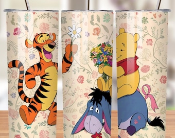 Pooh And Friends Tumbler Png, Winnie The Pooh 20oz Skinny Tumbler Wrap PNG, Instant Download, Tumbler Straight/Tapered Wrap PNG