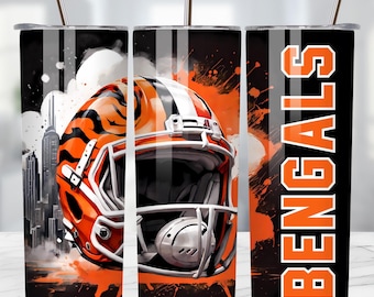 Bengal 20oz Skinny Tumbler Wrap PNG, Sport 20oz Tumbler PNG, Mascot Sublimation Tumbler PNG Digital Download, football Tumbler
