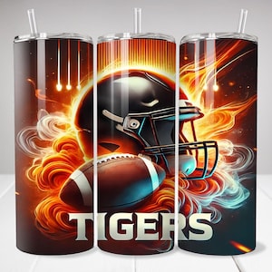 Tiger 20oz Skinny Tumbler Wrap PNG, Sport 20oz Tumbler PNG, Mascot Sublimation Tumbler PNG Digital Download