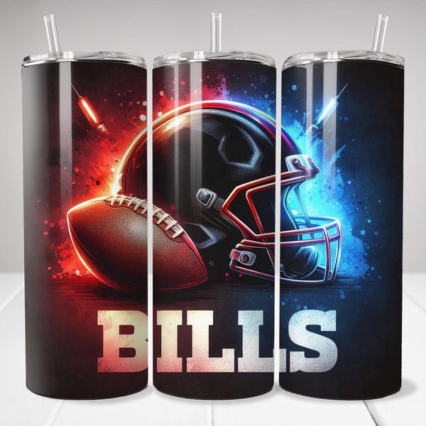 Buffalo 20oz Skinny Tumbler Wrap PNG, Sport 20oz Tumbler PNG, Mascot Sublimation Tumbler PNG Digital Download, Football Tumbler