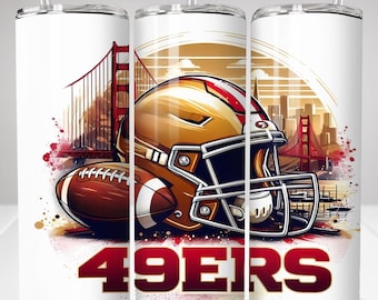 San Francisco Tumbler Wrap, 20oz Skinny Tumbler PNG, Sport Mascot Sublimation, Football Tumbler Design, Digital ownload, 20oz Tumbler Art