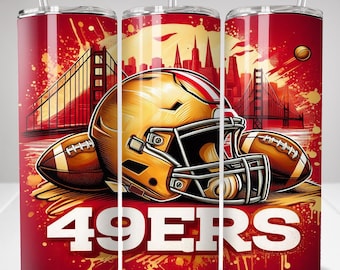 San Francisco Tumbler Wrap, 20oz Skinny Tumbler PNG, Sport Mascot Sublimation, Football Tumbler Design, Digital  download, 20oz Tumbler Art