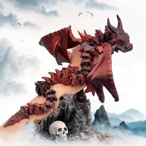 Gelenkdrache, entzückende Drachenspielzeug, 3d gedrucktes Drachenspielzeug, Fidget Spielzeug, Flexi-Drache, Drachenfigur, Drachendekor gegliedertes Fidget-Spielzeug