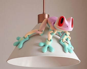 3D Printed Frog Magnet: Poseable Desk Decor (21cm), Gift for her