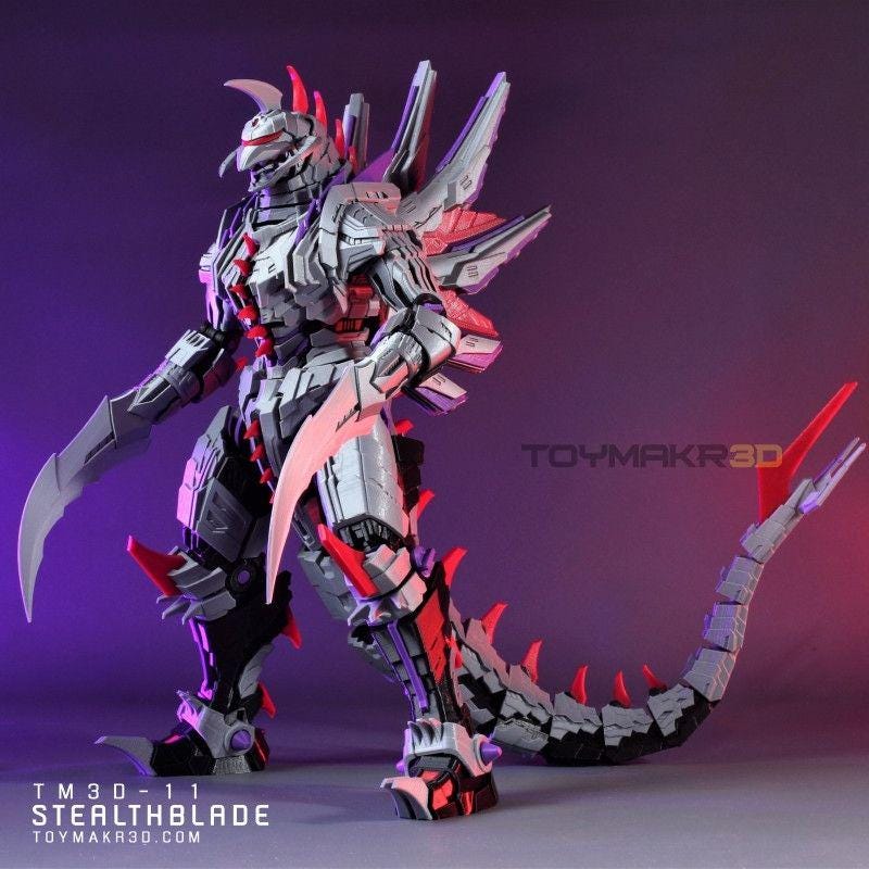 Articulated Mecha Kaiju Action Figure: 3D Printed Stealthblade ...