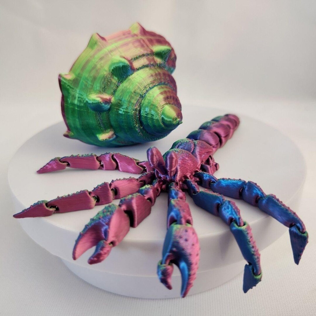Hermit Crab 3d Printed Articulated Flexi Fidget Toy