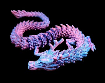 Articulated Dragon Fidget Toy: 3D Printed Flexi Desk Decor, New Year Gift