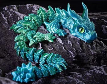 3D Printed Articulated Dragon Fidget Toy - PLA Magic Silk, Christmas Gift, New Year, Birthday