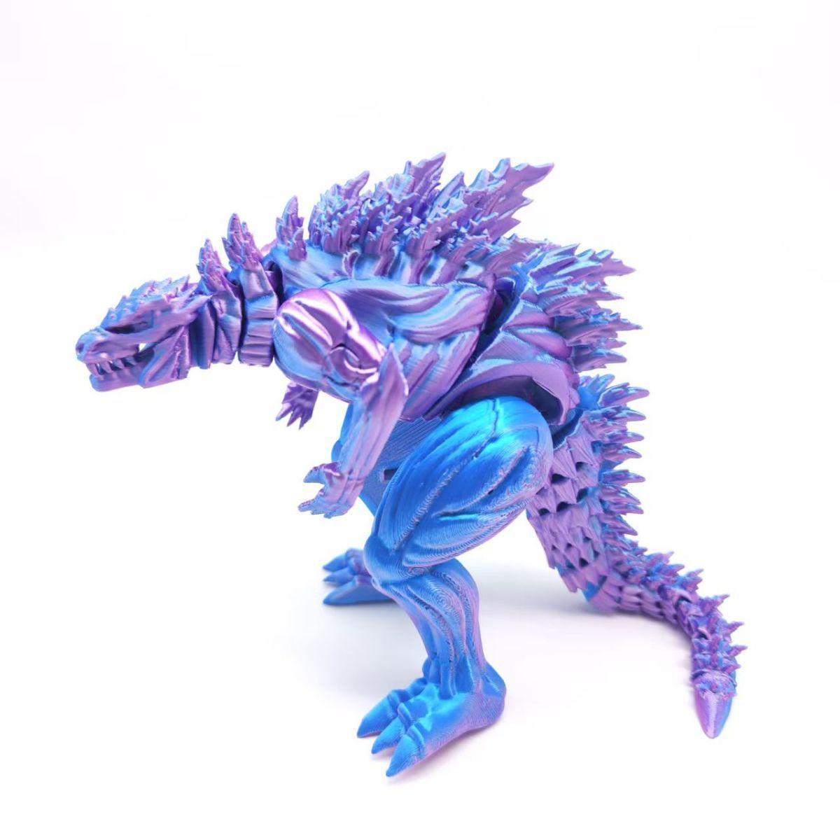 Articulated 3D Printed Godzilla Figure: Poseable Kaiju Desk Model ...