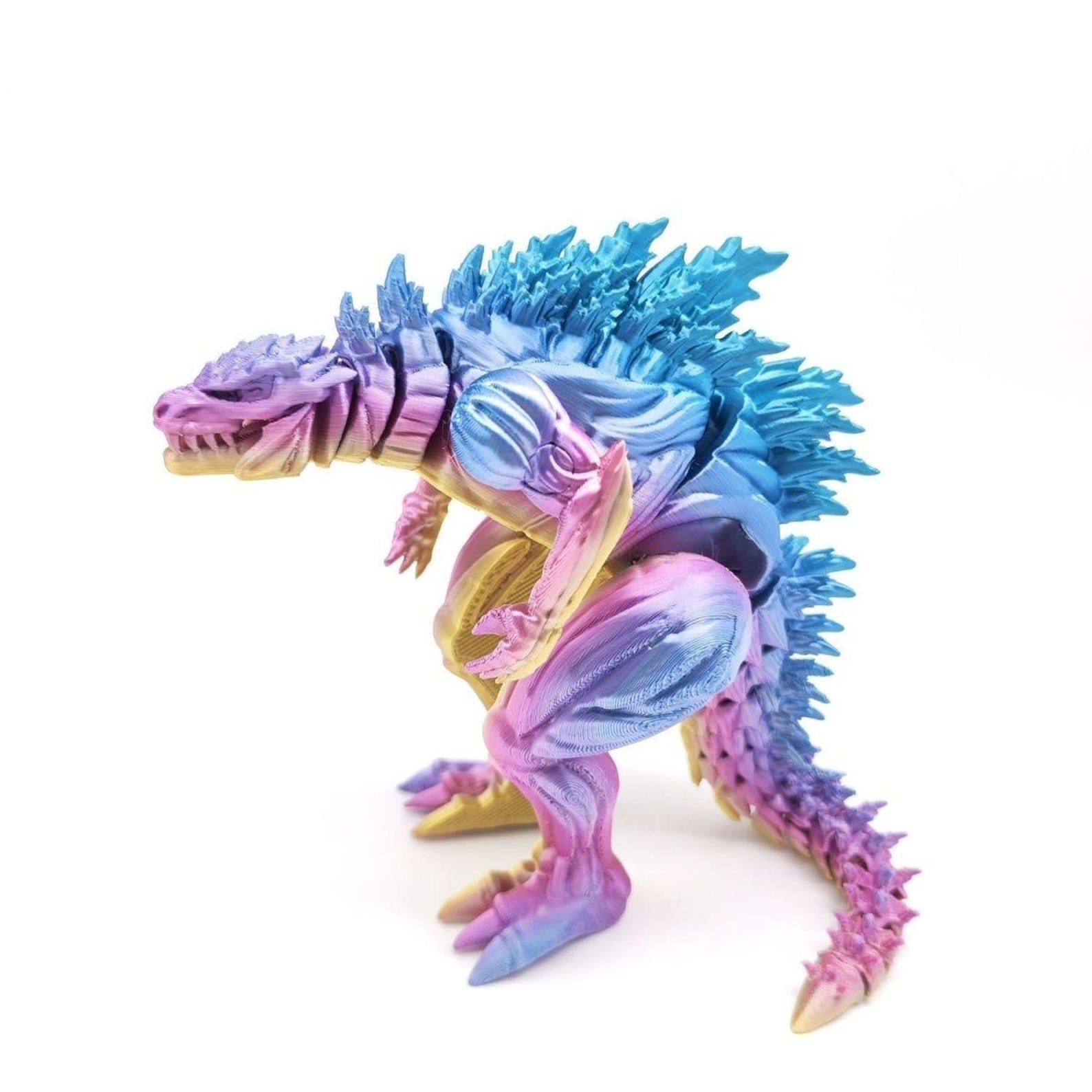 Articulated 3D Printed Godzilla Figure: Poseable Kaiju Desk Model ...
