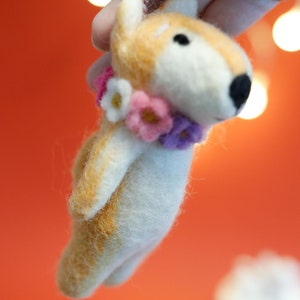 Felt Dogs Hanging Ornaments, Xmas Wool Puppy Hanging Decor, Fair Trade, Hanging Tree Ornament,  Wool, Cute Animal Design, corgi felt