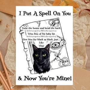 Buch mit Hokus Pokus Motiv und Binx Karte 13 x 20 cm / I Put A Spell On You!!!