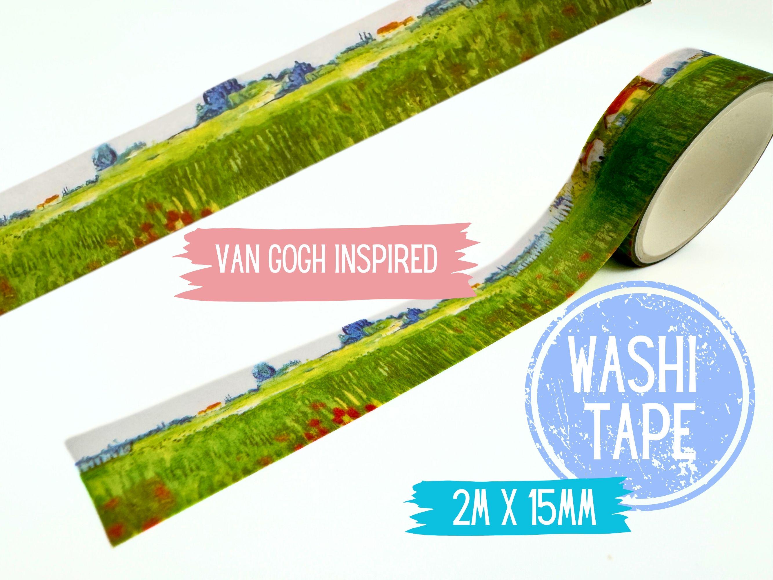 Van Gogh Farmhouse in Provence Inspired Print Washi Tape, 2m x 15mm Artist Decorative Tape Roll, Bullet Journal, Scrapbook, Crafting Tape