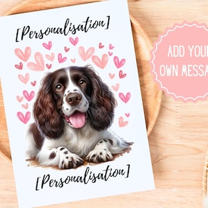Personalised Sweet English Springer Spaniels Greeting Card