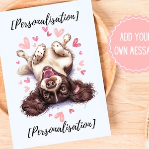 Personalised Silly English Springer Spaniel Greeting Card