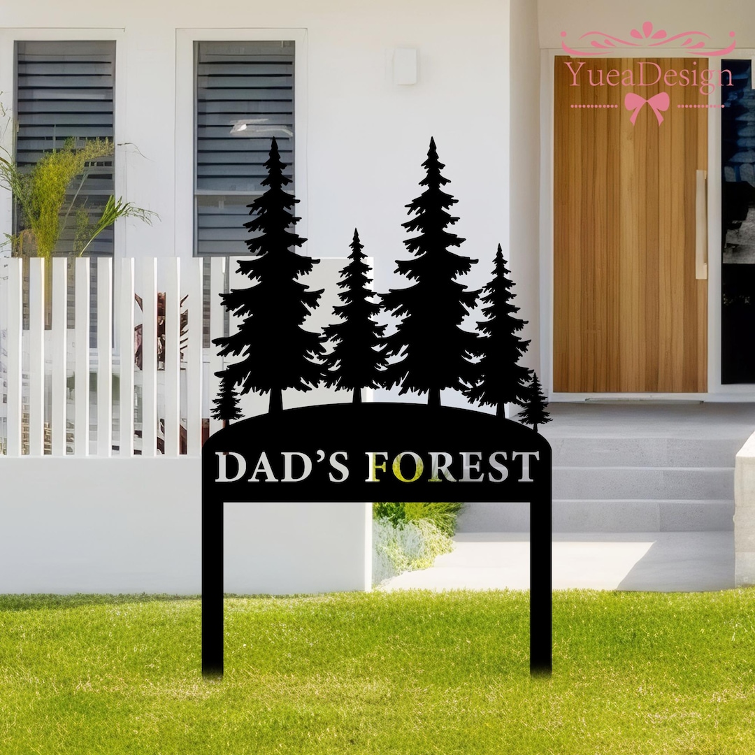 Personalized Pine Tree Garden Sign,garden Decor Metal, House Number ...