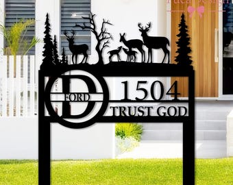 Custom Outdoor Decor, Personalized Metal Family Sign, Outdoor Address Decor, Handmade Metal Address sign, Housewarming Gifts, Welcome sign