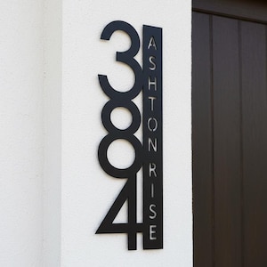 Personalized Address Sign, Modern Decor Metal House Number Sign, Retro Style House Number, Outdoor Address Sign with Number & Street Name