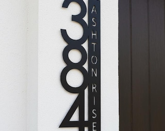 Personalized Address Sign, Modern Decor Metal House Number Sign, Retro Style House Number, Outdoor Address Sign with Number & Street Name