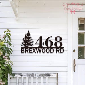 Personalized Address Sign,House Decor Metal House Number Sign,Retro Style House Number,Address Sign with Street Name,Modern Metal House Sign