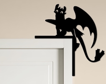 Personalized Cartoon Dragon Door Corner Metal Sign, Door Corner Metal Decor, Cartoon Dragon-Themed Sign, Cartoon DragonSign, Room Decor