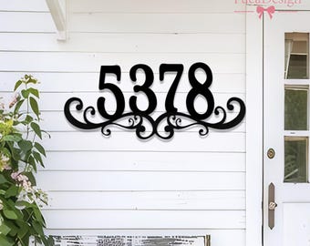 Personalized Address Sign,House Decor Metal House Number Sign,Retro Style House Number,Address Sign with Street Name,Modern Metal House Sign