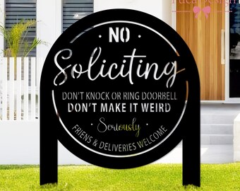 Custom No Soliciting Metal slogan Sign, Personalized Outdoor Decor for Home,Handmade Metal Address sign, Housewarming Gifts, Welcome sign