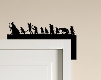 Personalized Fantasy Fellowship Silhouette Door Corner Metal Sign，Fantasy Fellowship-Themed Door Corner Decor，Fellowship Art Sign，Room Decor