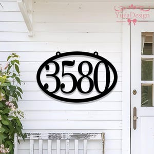 Personalized Address Sign,House Decor Metal House Number Sign,Retro Style House Number,Address Sign with Street Name,Modern Metal House Sign