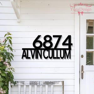 Personalized Address Sign,House Decor Metal House Number Sign,Retro Style House Number,Address Sign with Street Name,Modern Metal House Sign
