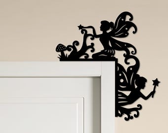 Personalized Fairy & Star Door Corner Metal Sign, Door Corner Metal Decor, Fairy-Themed Sign, Festive Fairy-Themed Sign, Room Decor