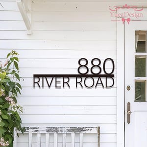 Personalized Address Sign,House Decor Metal House Number Sign,Retro Style House Number,Address Sign with Street Name,Modern Metal House Sign