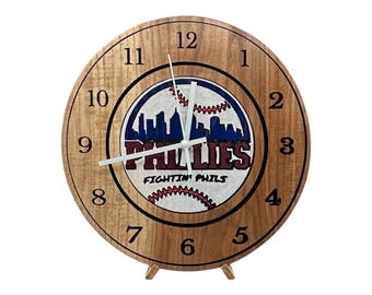 Reloj de madera de los Philadelphia Phillies