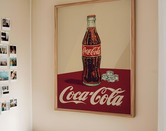 ヴィンテージ オリジナル コカコーラ 額入り広告ポスター 壁掛け写真