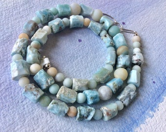 FREE SHIPPING Natural Blue Stone Necklace