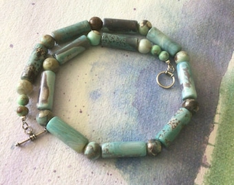 FREE SHIPPING Earthy Blue Stone Necklace