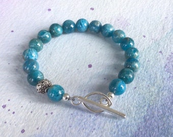 FREE SHIPPING Apatite and Sterling Bracelet