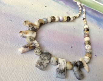 FREE SHIPPING Gray Stone Opal Necklace